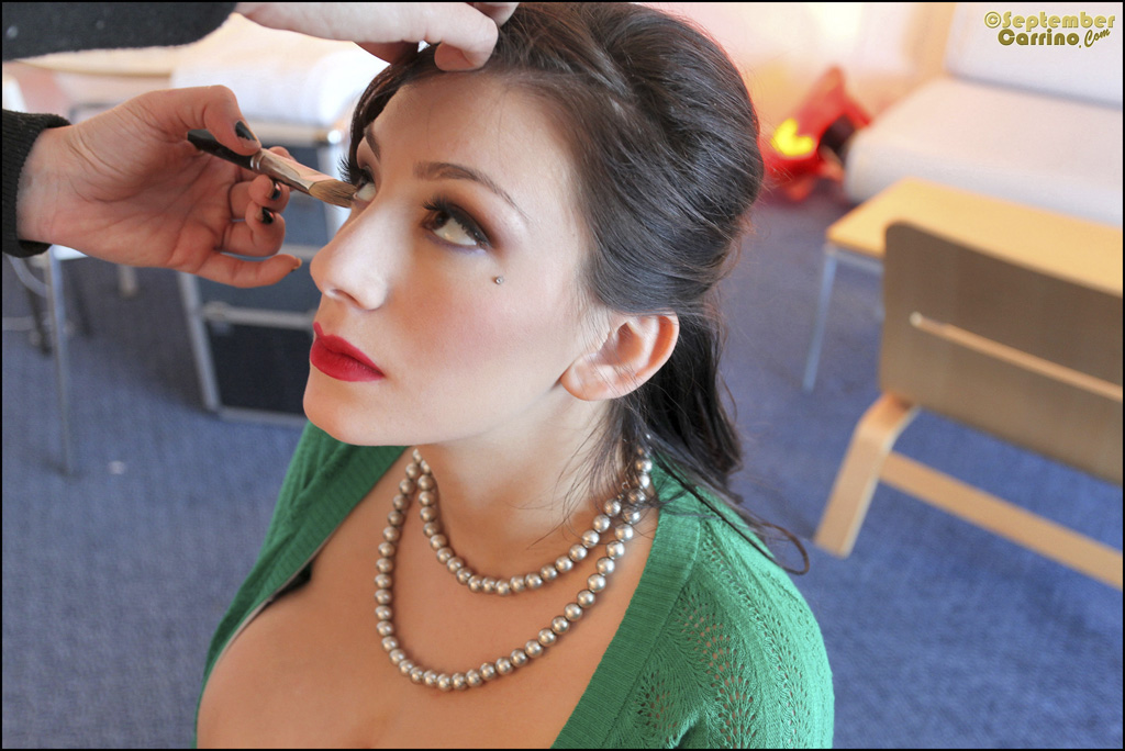 Busty September In Green Sweater 00