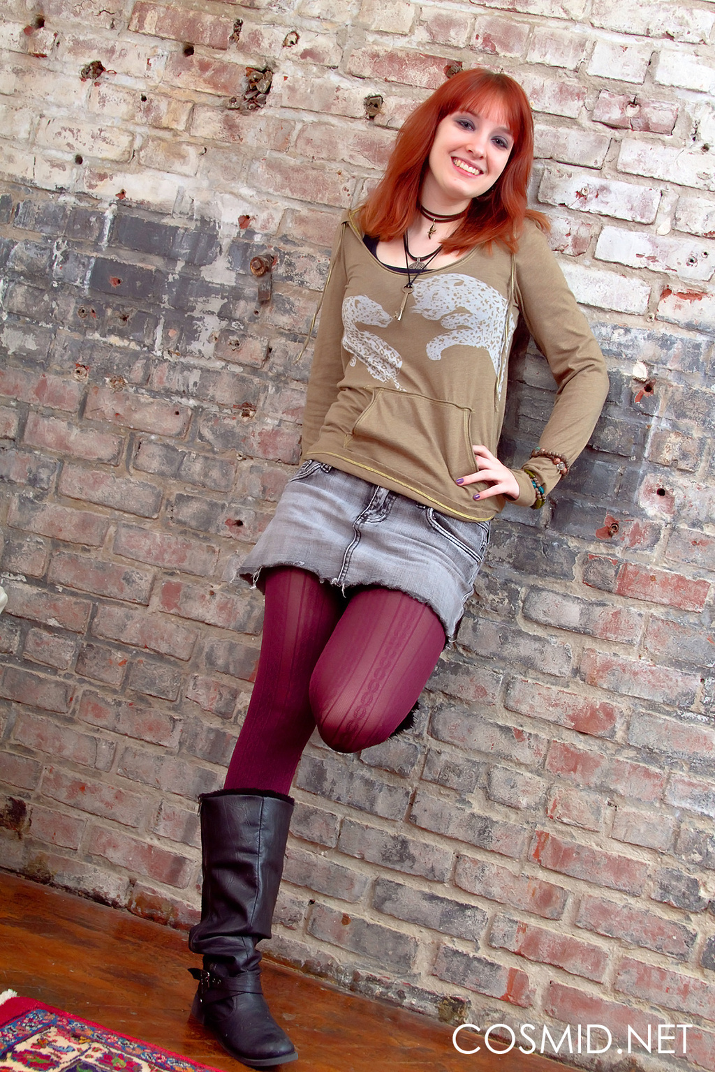 Busty cute redhead 01