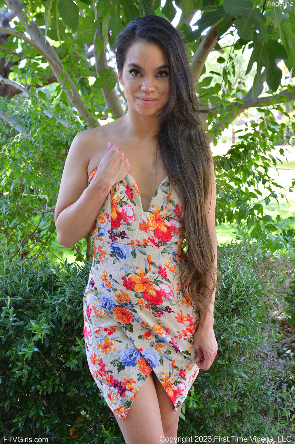 Angelina In Floral Dress 02