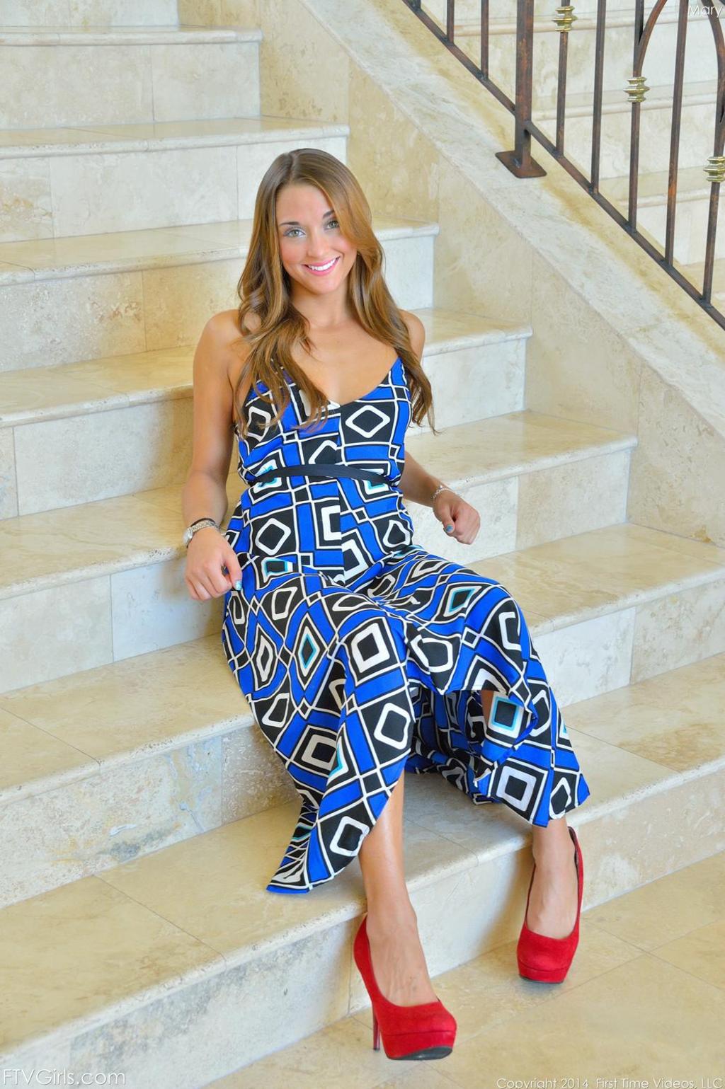 FTV Girls Mary In Blue Printed Dress 02