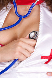 Sexy nurse in fishnet