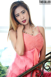 Beauty Asian Babe In Pink Dress