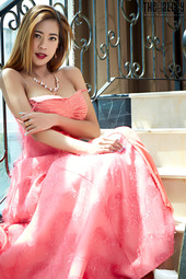 Beauty Asian Babe In Pink Dress